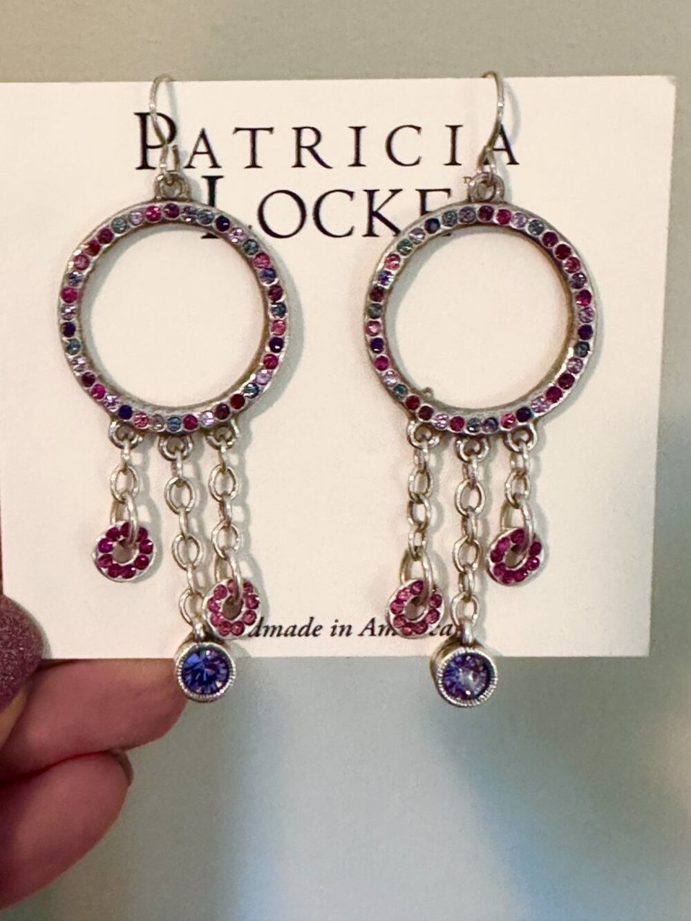 Patricia Locke Earrings, Pink & Purple (Purple Rain Color Family)